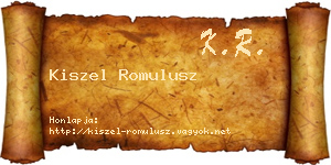 Kiszel Romulusz névjegykártya